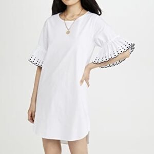 See By Chloe White Dress with Ruffled Sleeves